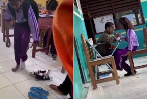 Kisah Pilu! Video Kakak-Adik Gantian Pakai Sepatu Buat ke Sekolah Viral di Mesos, Mirip Film Iran Children of Heaven? 