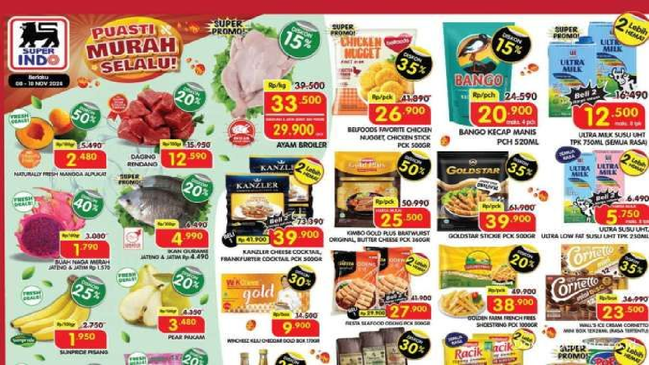 Promo JSM Superindo Jumat, 8-10 November 2024: Ada Diskon Buah Segar Hingga Ikan Gurame 50 Persen