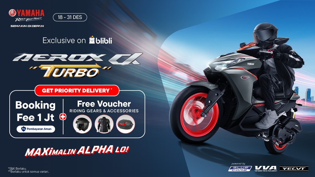 Order Online Aerox Alpha, Dapatkan Promo Eksklusif Riding Gear dan Aksesoris