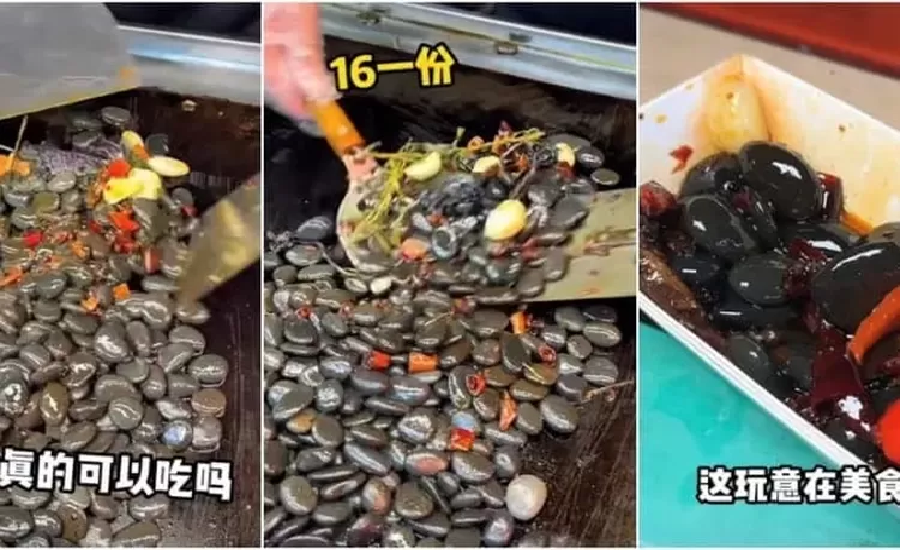 Viral! Jajanan Unik Tumis Batu di China Ramai Dibahas di Media Sosial: Aku Makan Batu Goreng Loh