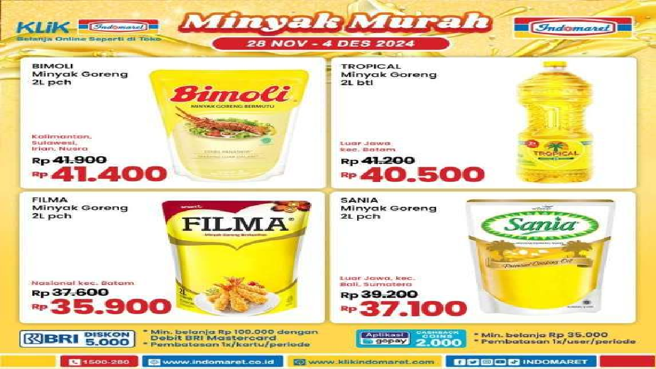 Serbu! Ada Promo Minyak Goreng Murah di Alfamart, Indomaret dan Superindo