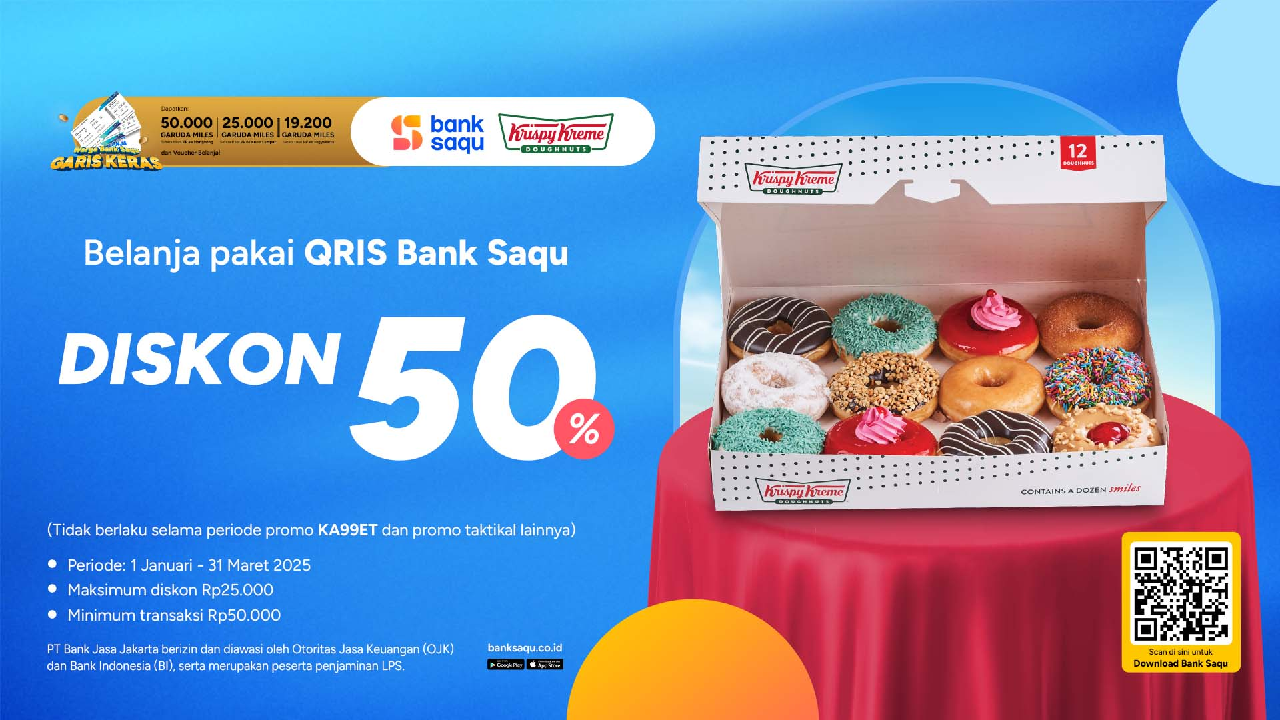 Promo Terbaru Krispy Kreme 1 Januari 2025, Diskon 50 Persen Cuy!