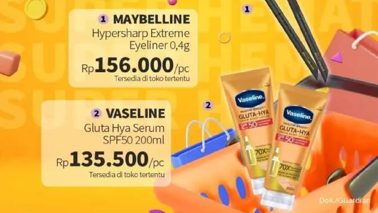 Ambil Promo Guardian Tambah Rp 1.000 Dapat 2 Vaseline Gluta-Hya Serum, Aktif Sampai 22 Januari 2025!