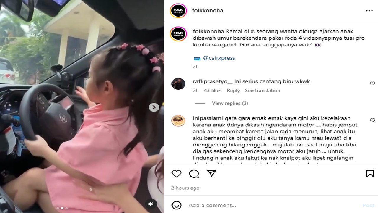 Viral Anak Dibawah Umur Belajar Nyetir Mobil, Minta Ampun Deh!