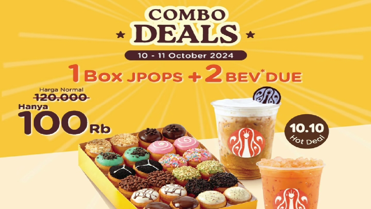 Jco Donuts Ikut Memeriahkan 10.10, Promonya Aktif Sampai Hari Ini Beli Donuts dan Minuman Favorit Cuma Rp100.000!