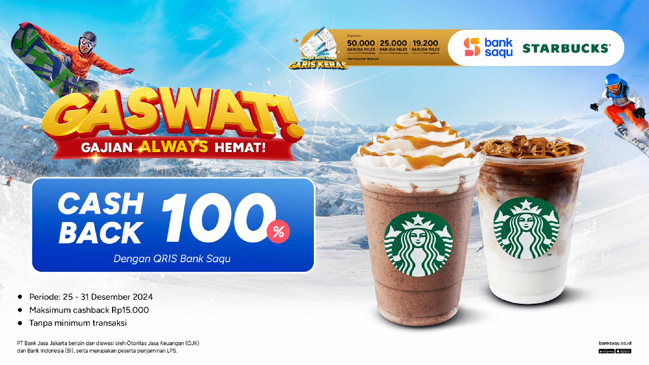 Yuk Beli Kopi Starbucks Pakai QRIS Bank Saqu, Bisa Dapat Cashback 100 Persen