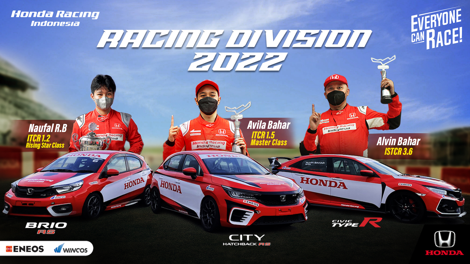 Ini Dia Line Up Baru Honda Racing Indonesia (HRI), Siap Tampil di Kejurnas Touring dan Slalom 2022