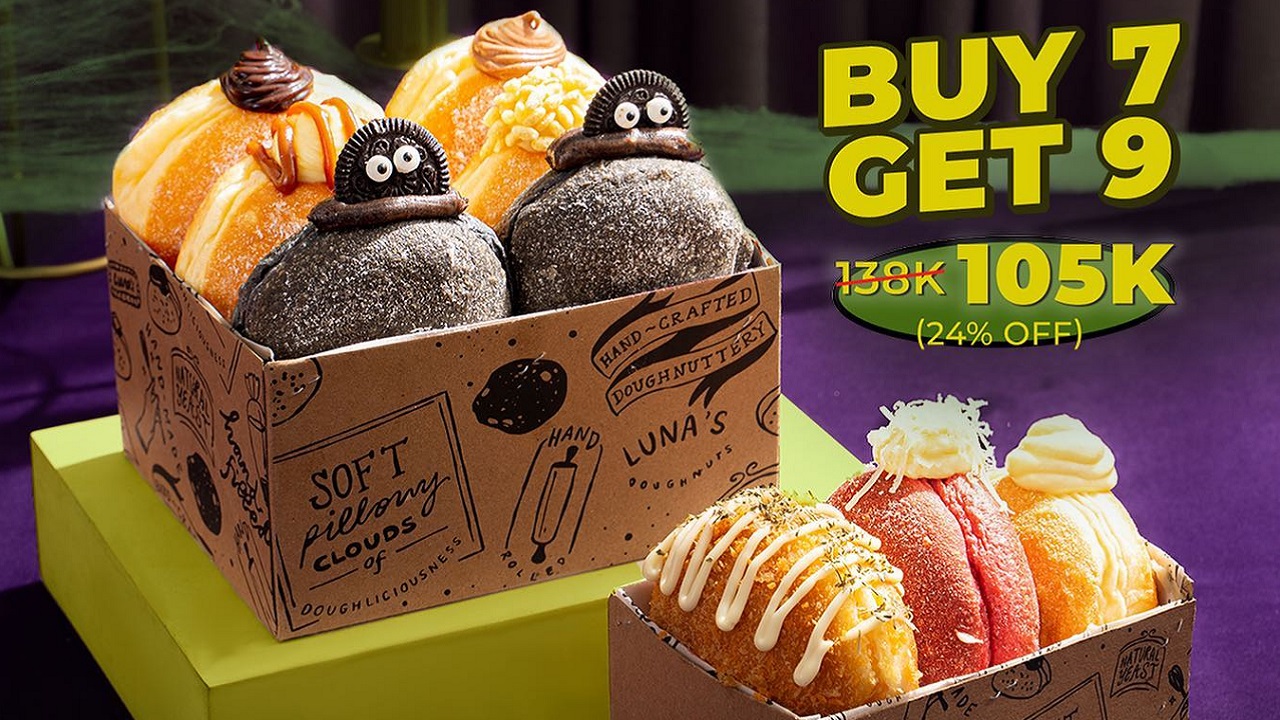 Luna's Doughnuts Berikan Promo Spesial Halloween, Dapatkan Promo Buy 7 Get 9 dengan Harga Terjangkau!