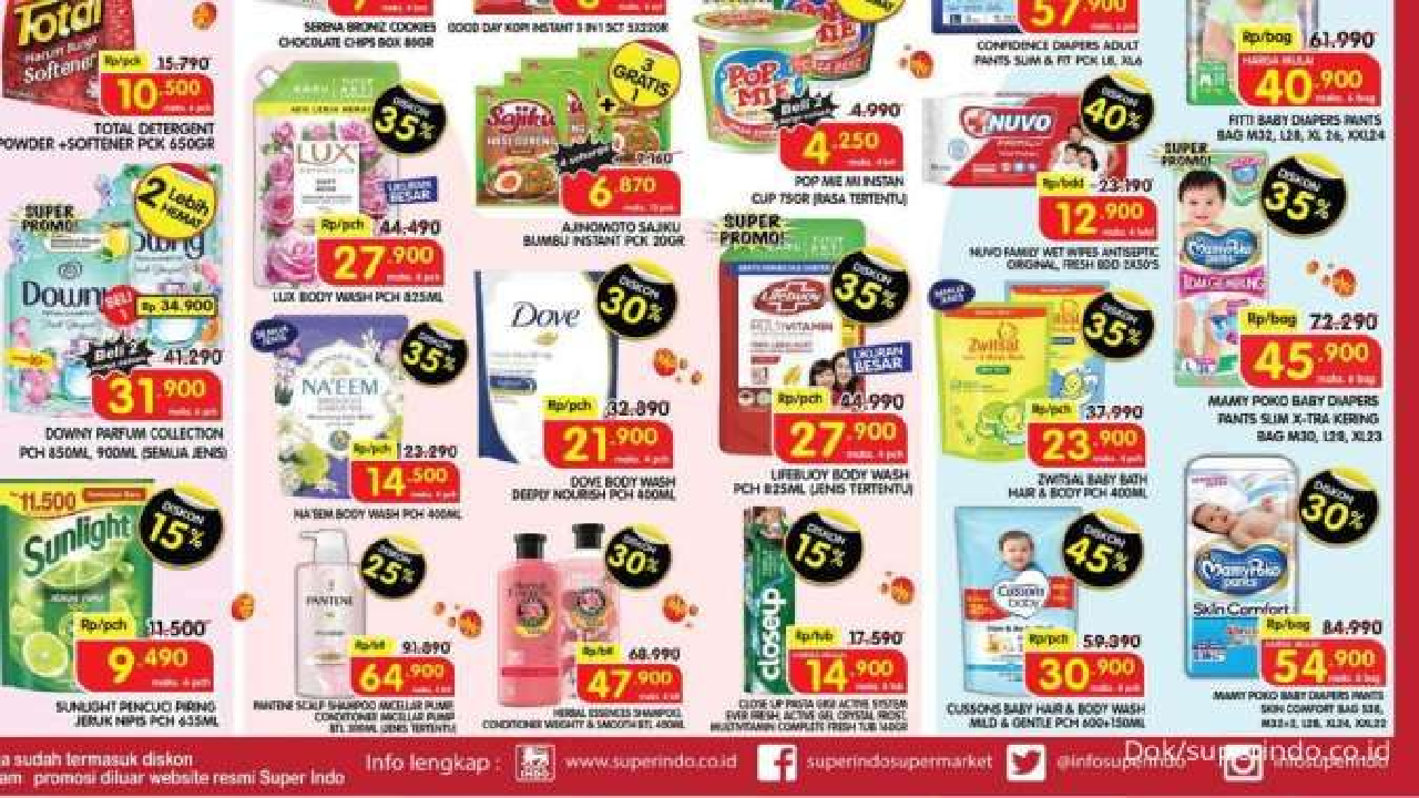 Promo Superindo Weekday Hari Ini Rabu 23 Oktober 2024: Mamy Poko Diskon 30 Persen!