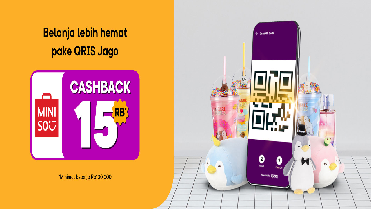 Dapatkan Cashback Rp 15.000 Belanja di Miniso Menggunakan Bank Jago