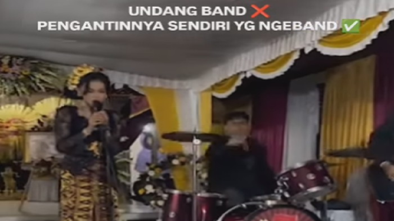 Anti Mainstream! Pengantin Ini Viral Jadi Hiburan di Pernikahannya Sendiri