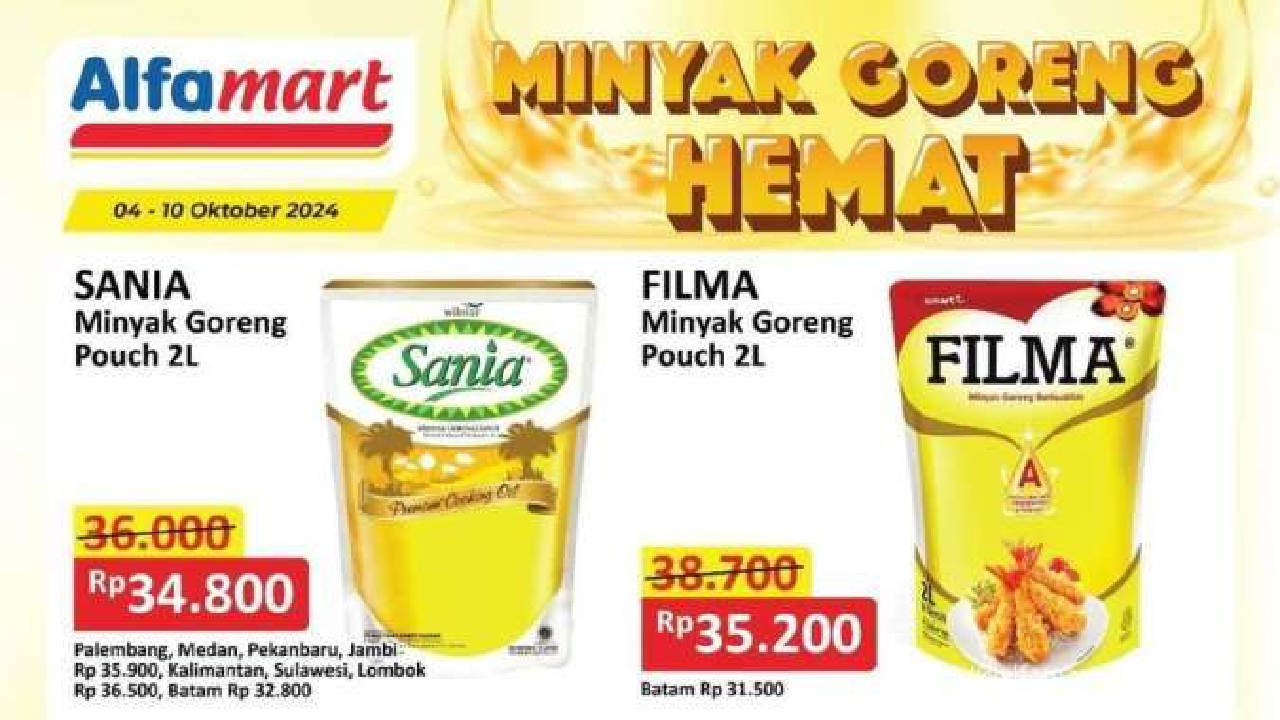 Berakhir Besok, Buruan Ambil Promo Minyak Goreng Sania Sampai Filma di Alfamart