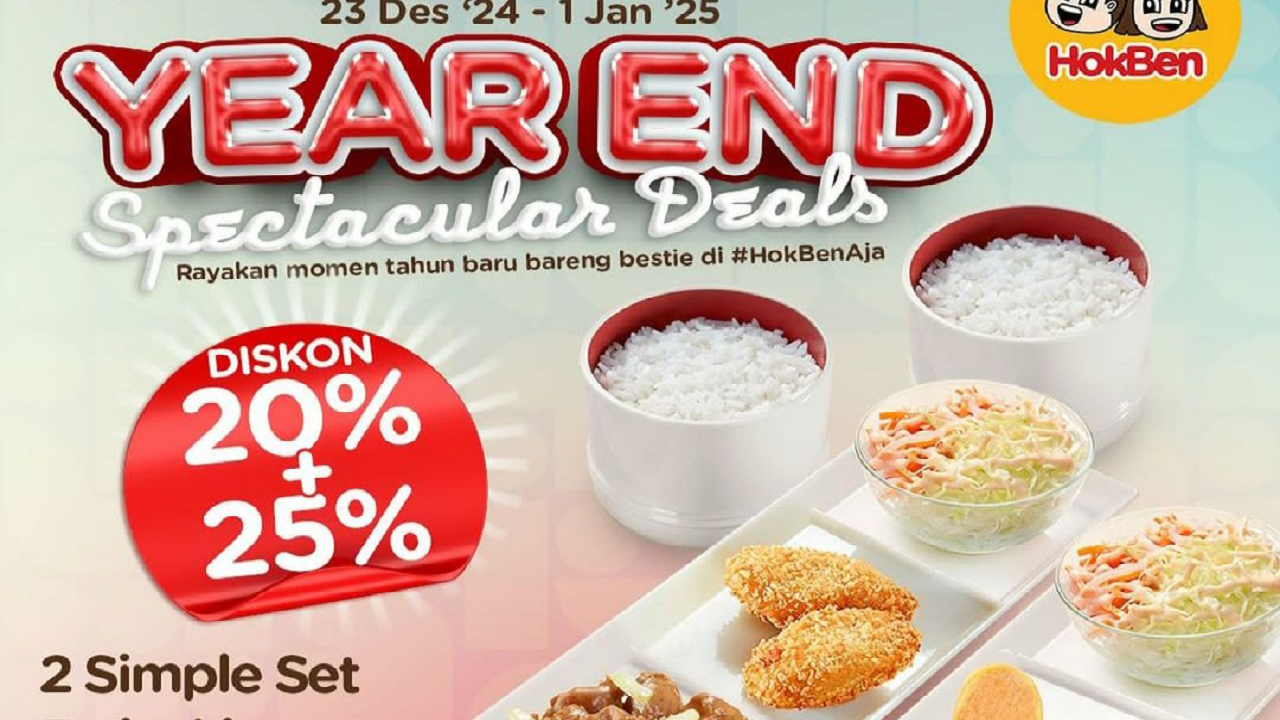 Spesial Akhir Tahun, Hokben Adakan Promo 2 Paket Diskon 45 Persen!