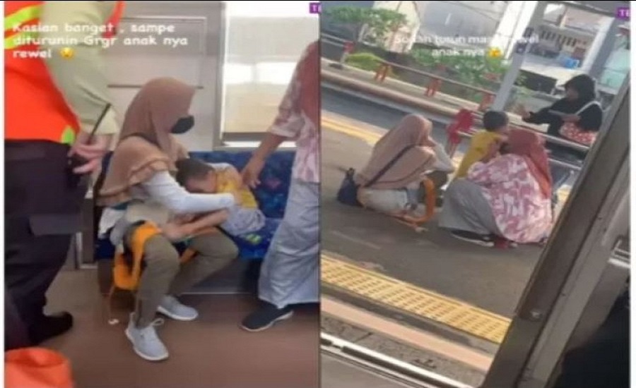 Viral, Seorang Penumpang KRL Paksa Diturunkan Karna Anaknya Terus Menerus Menangis