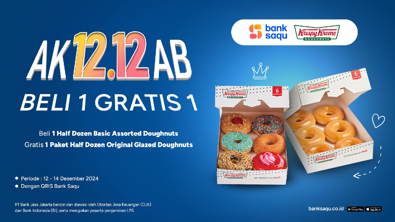 Hari Terakhir! Cepat Ambil Promo Krispy Kreme Beli 1 Gratis 1 Hari Ini