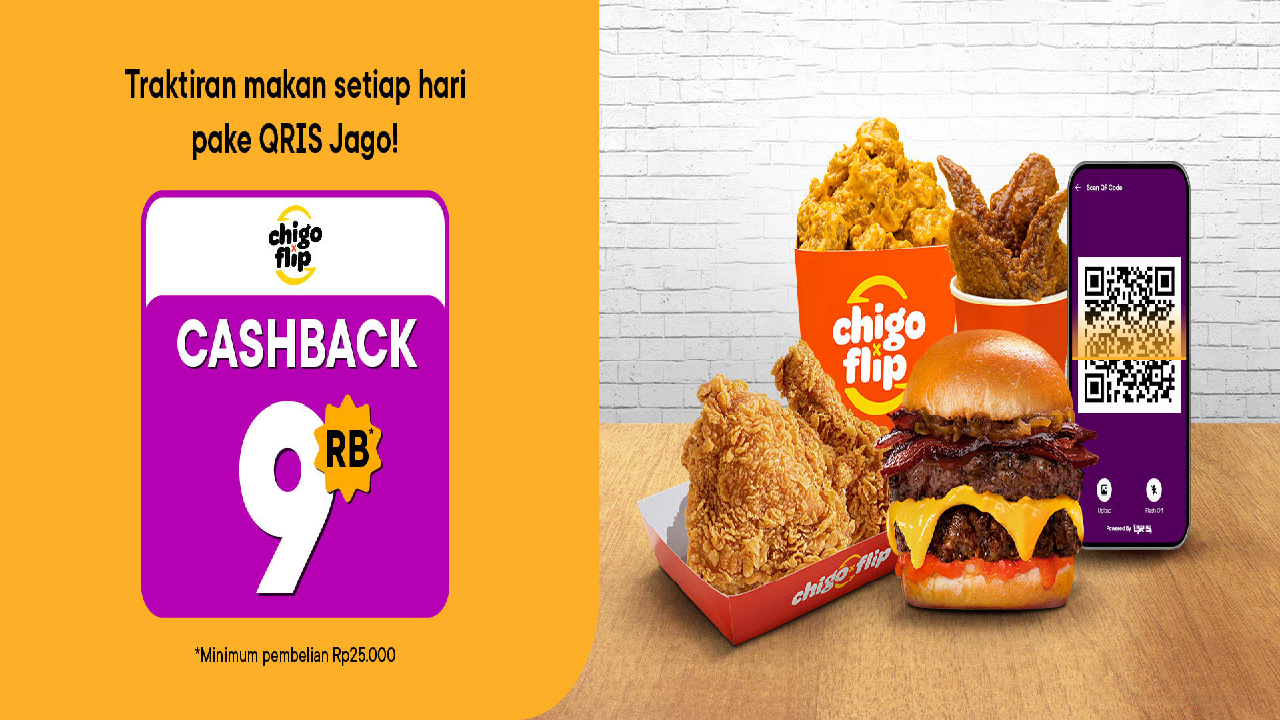 Dapatkan Cashback Rp9.000 Makan Ayam Chigo Pakai QRIS Jago