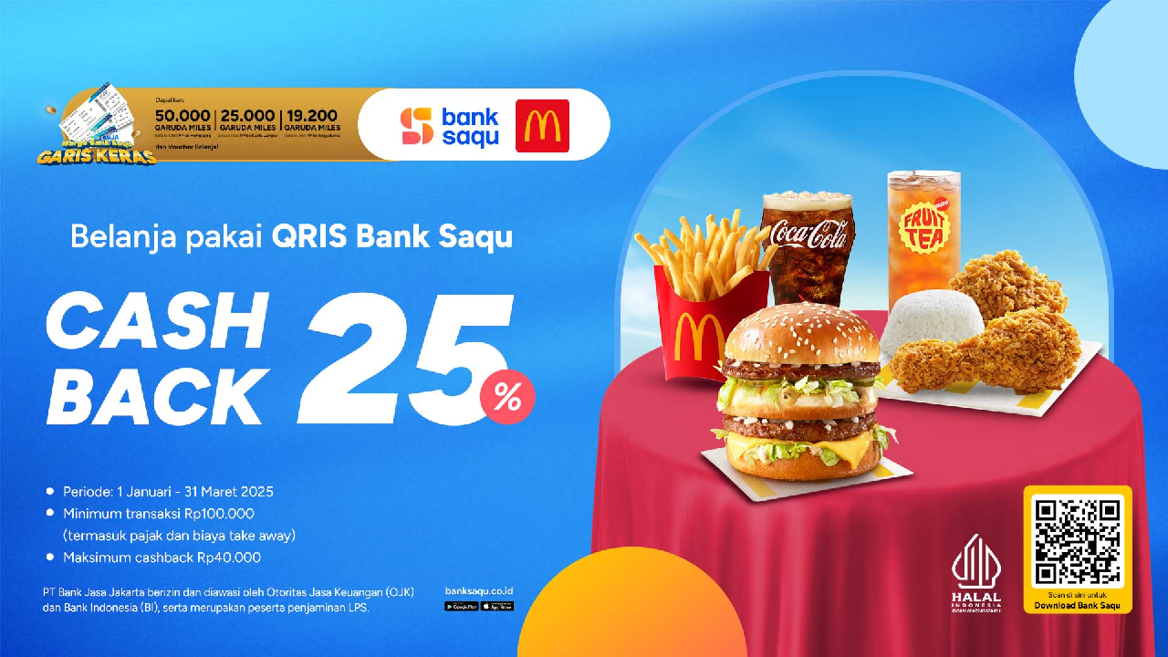 SIKAT! Promo Terbaru Mc'Donalds Cashback 25 Persen