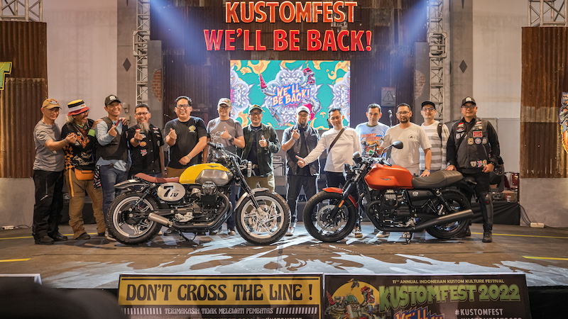 Moto Guzzi New V7 Stone Garapan Gearhead Monkey Garage Jadi Pusat Perhatian di Kustomfest 2022