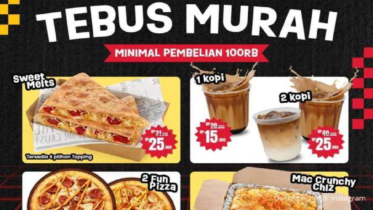 Sikat! Promo Pizza Hut Delivery Januari 2025 Ada Tebus Murah Pizza dan Kopi Rp 15.000