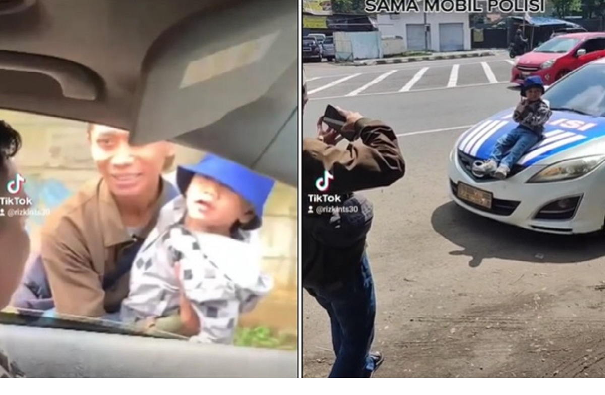 Viral! Perjuangan Seorang Ayah Rela Hentikan Mobil Polisi Demi Anaknya Bisa Foto 