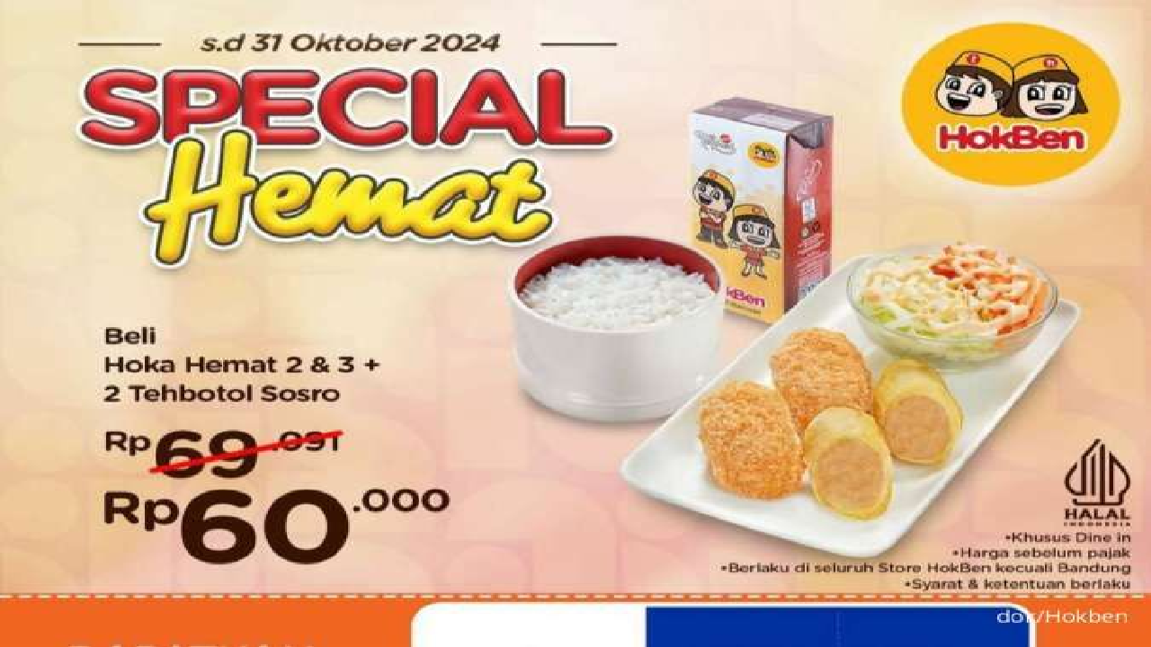 Serbu promonya! Hokben Berikan Promo 10.10 Makan Kenyang Bayar Pakai Kartu Kredit BRI Cuma Bayar Rp 10.000