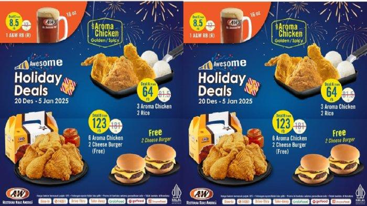 Promo Spesial AW 'Awesome Holiday Deals', Bisa GRATIS 2 Cheese Burger!