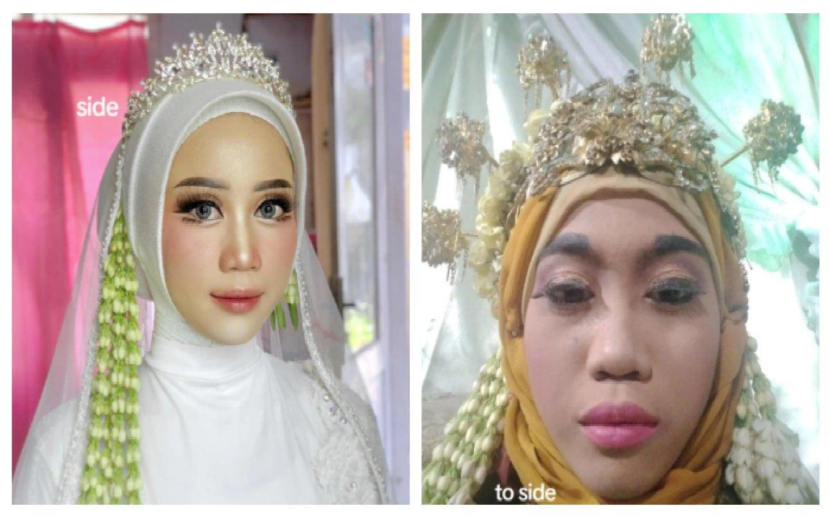 Pengantin Wanita Ini Tunjukan Hasil MUA Pilihan Dirinya vs Pilihan Mertua 