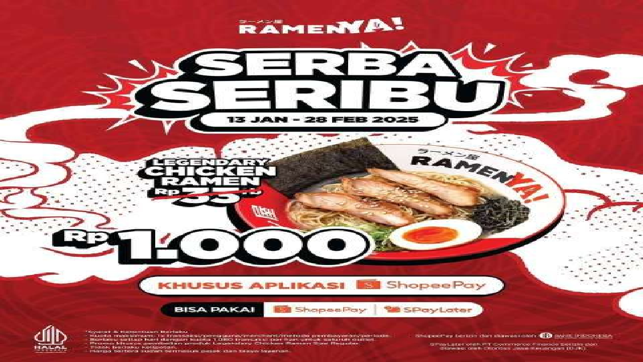 Makan Ramen Ya Cuma Bayar Rp 1.000, Khusus Pembayaran Shopeepay!