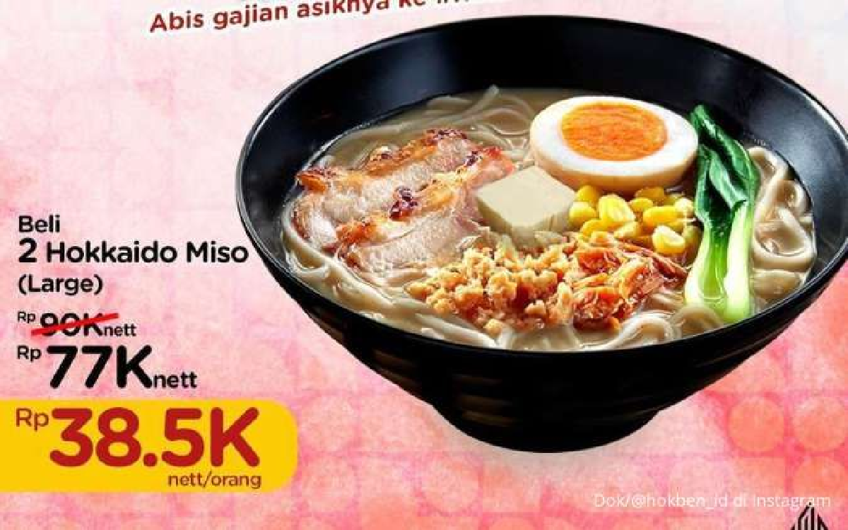 Promo Hokben Spesial Tanggal Gajian, Promo Payday Hemat Mulai Rp 38.000-an