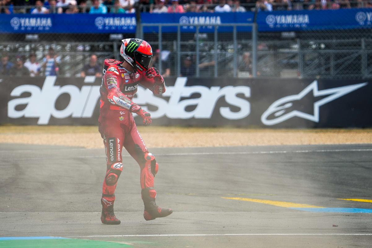 Kesal! Strategi Bagnaia saat Kalahkan Marquez di Aragon Tak Mempan Bagi Bastianini di Le Mans