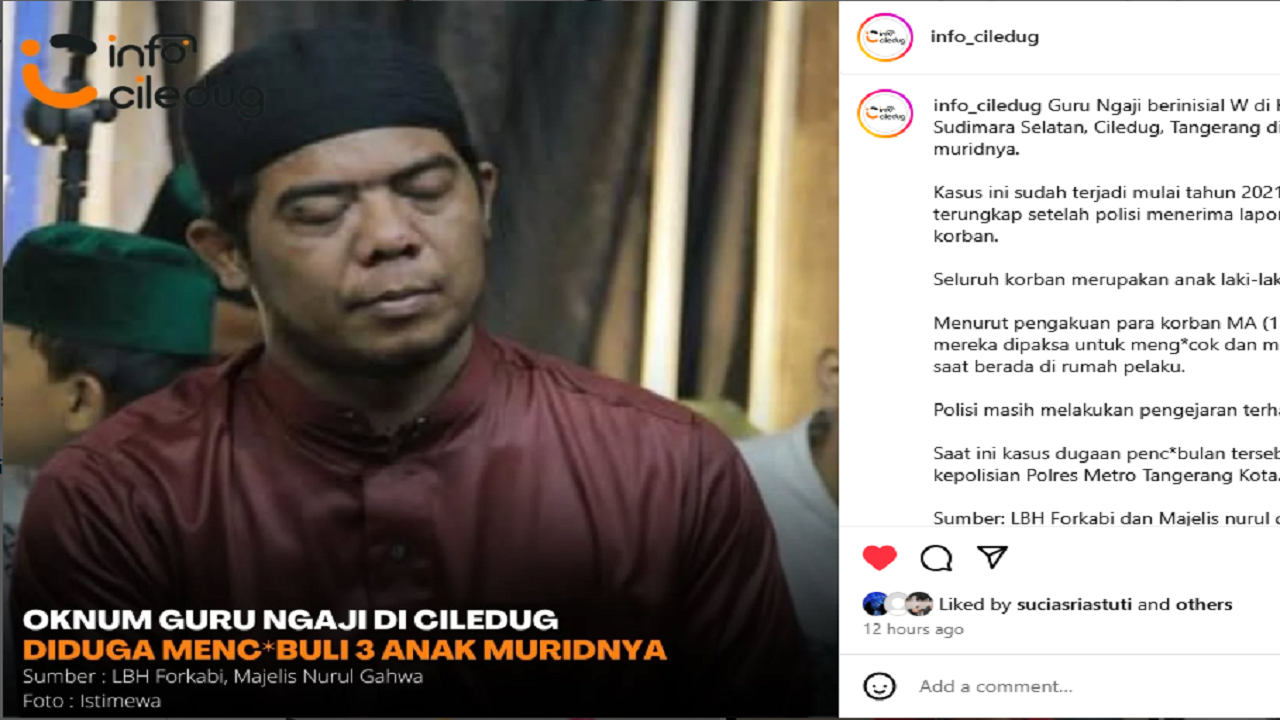 BIADAB! Oknum Guru Ngaji di Ciledug Diduga Mencabuli Anak Muridnya Sendiri 