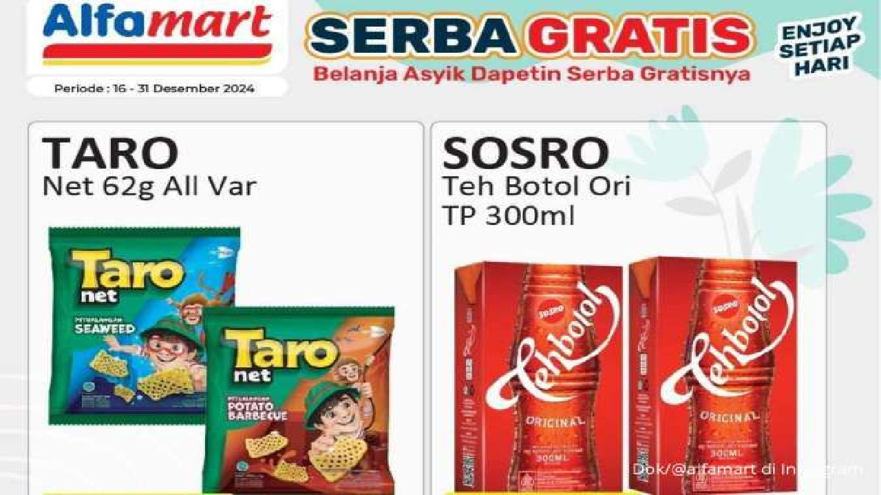 Promo Besar-Besaran Alfamart Akhir Tahun 2024: Banyak Snack & Minuman Beli 2 Gratis 1