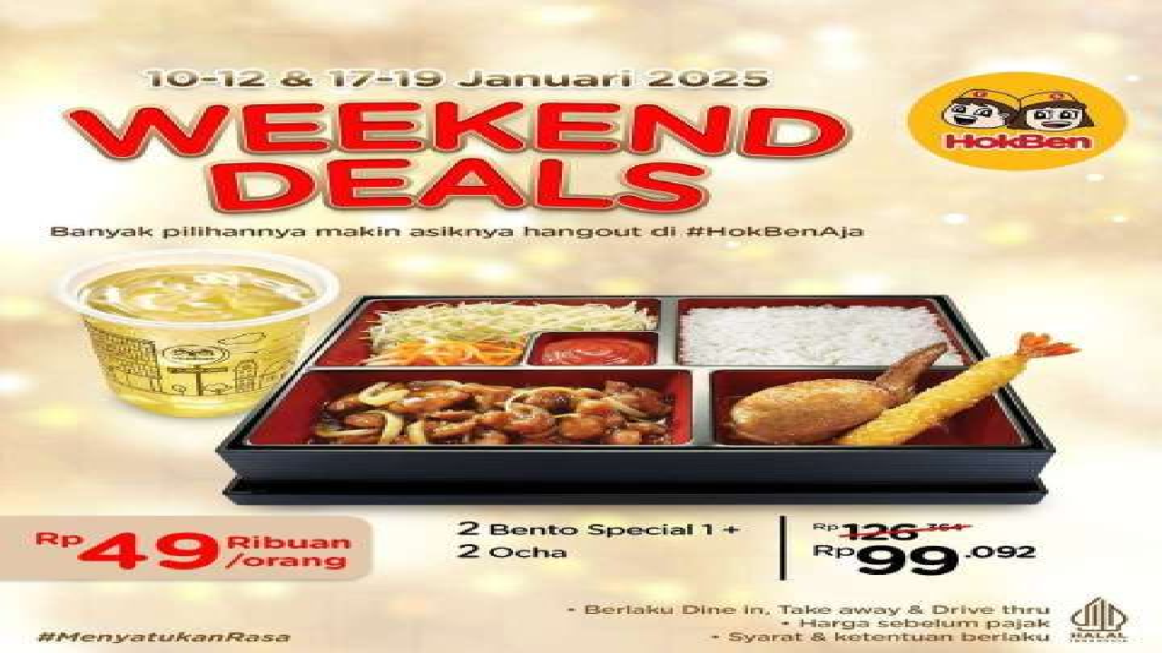 Promo Hokben Aktif Mulai Hari Ini Sampai 19 Januari 2025: Weekend Makan Enak Yuk