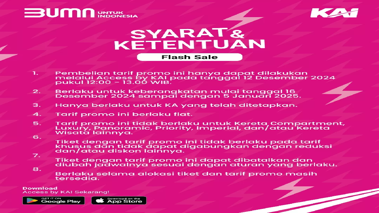 Syarat dan Cara Beli Tiket Kereta Promo 12.12 untuk Liburan Nataru, Wajib Perhatikan!