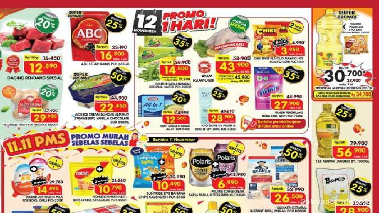 Serbu Promo Superindo Weekday Buy One Get One, Selasa 12 November 2024