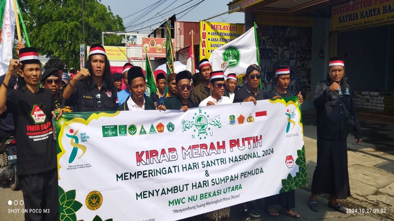 PNIB Pagar Nusa dan MWC NU Bekasi Utara Adakan Kirab Merah-Putih, Rayakan Hari Santri Serta Sumpah Pemuda