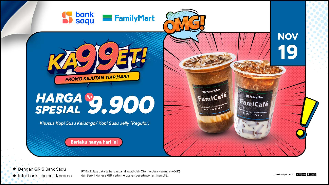 Promo Terbaru Family Mart: Ada Kopi Susu Rp 9.900 Diskon di Bank Saqu