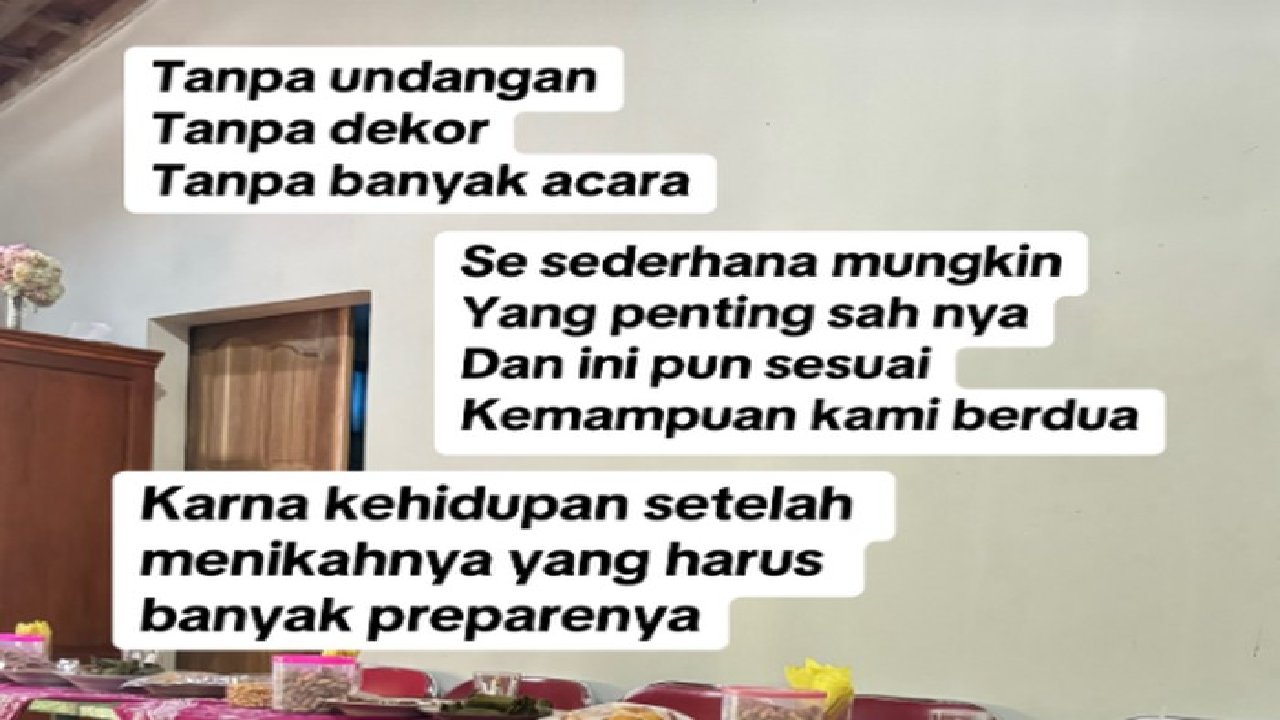 Viral Pengantin Curhat Gelar Pernikahan Sederhana Tanpa Ada Dekor dan Sebar Undangan: Penting Sah!