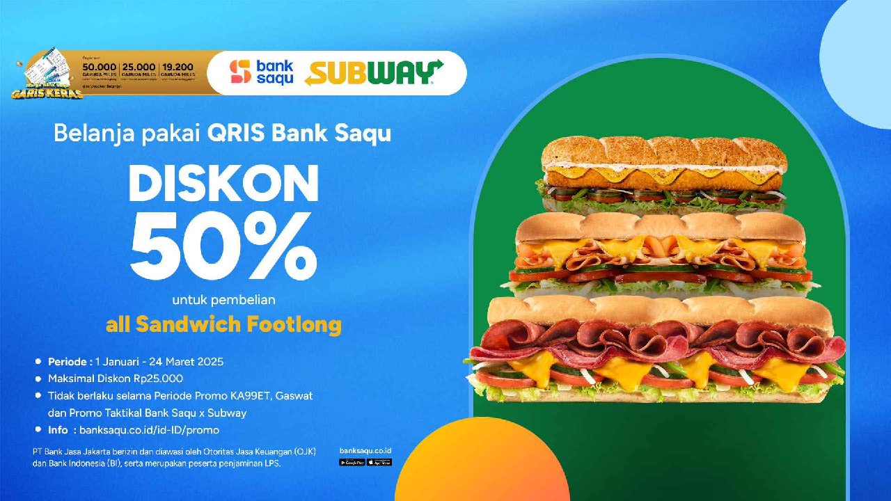 Mau Promo Subway 50 Persen? Ini Syaratnya, Gampang!