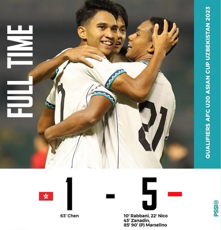 Timnas Indonesia U-20 Gebuk Hongkong 5-1