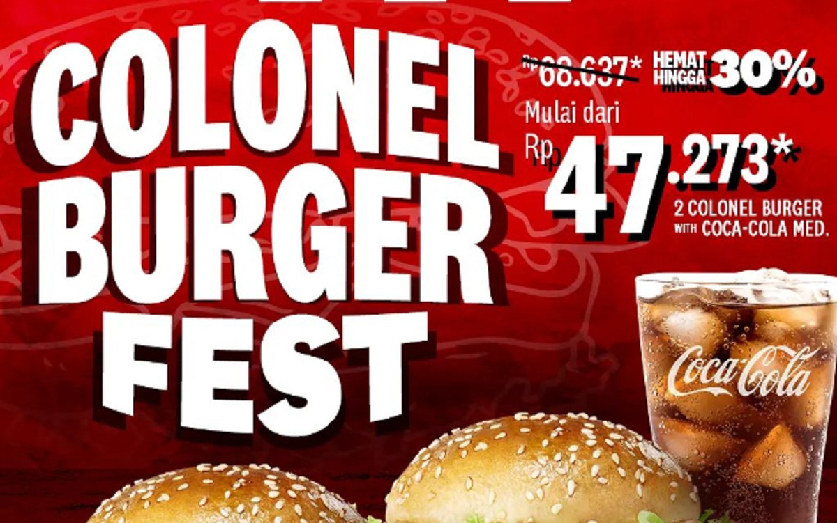 KFC Ada Promo Colonel Burger Fest, Diskon Hingga 30 Persen!