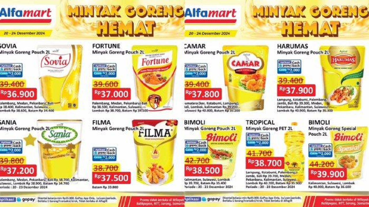 Hari Ini Terakhir! Promo Minyak Goreng Camar, Bimoli dan Filma di Alfamart