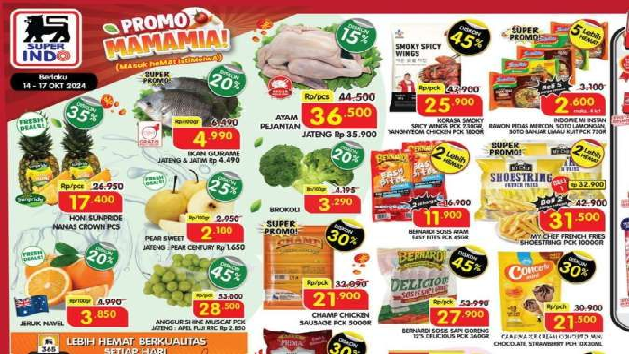 Promo Superindo Khusus Hari Ini Kamis 17 Oktober 2024: Bu Ibu Ada Ayam Murah Nih..