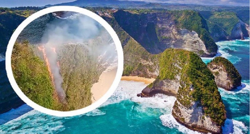 Peringatan bagi Wisatawan dan Pentingnya Kebersihan Lingkungan! Pantai Kelingking, Nusa Penida Bali Kebakaran Gara-Gara Puntung Rokok