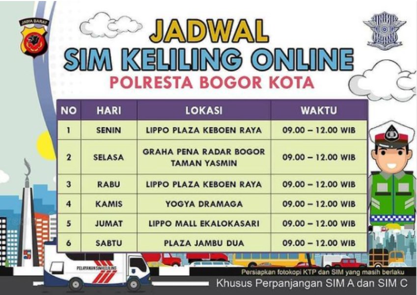 Update Terbaru: Jadwal SIM Keliling untuk Wilayah Bogor Hari ini Selasa 28 September 2021, Ada di Sini Lokasinya!