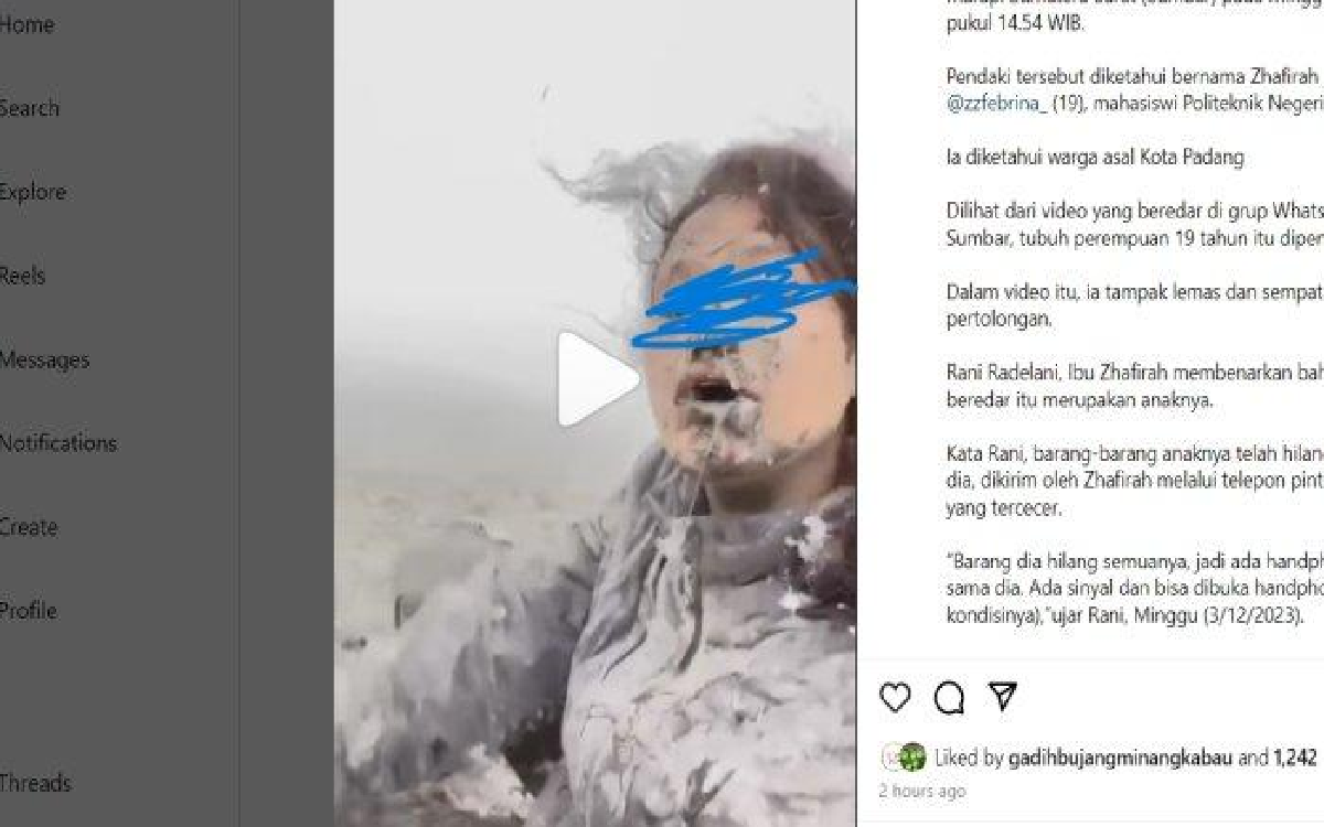 Kabar Terbaru! Pendaki Gunung Singgalang Dikabarkan Selamat Usai Videonya Viral Minta Tolong