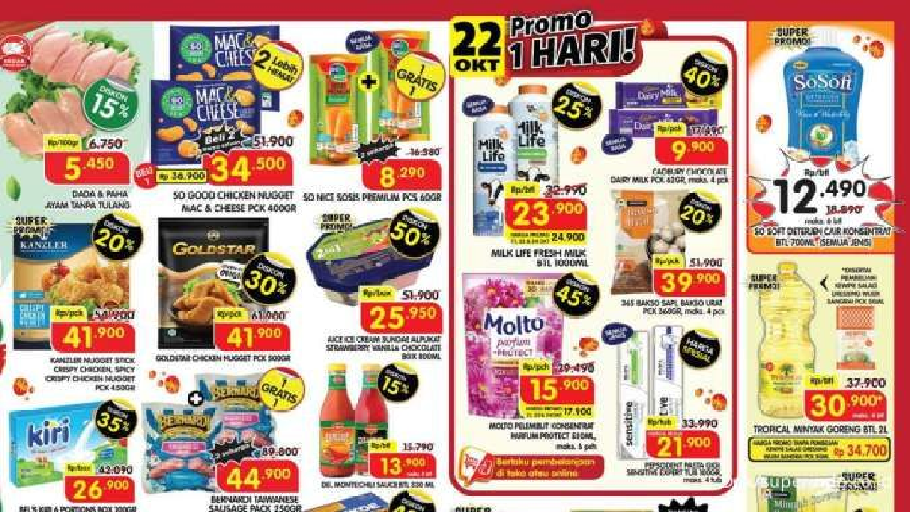 Promo Superindo Weekday Selasa 22 Oktober 2024 Ada Promo Molto Diskon 45 Persen