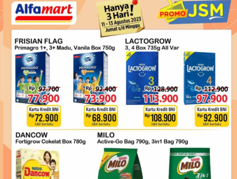 Katalog Promo JSM Alfamart Periode 11-13 Agustus 2023, Belanja Minyak dan Susu Makin Hemat!