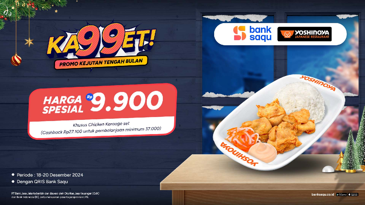 Promo Bank Saqu: Beli Yoshinoya Cuma Bayar Rp 9.900!