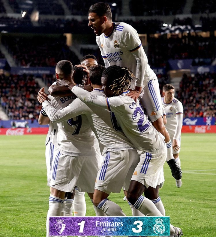 Hajar Osasuna 3-1, Real Madrid Menatap Juara Liga Spanyol